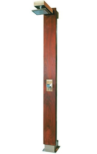 Pluvium Dusche kalt / warm aus Ipe-Holz und Edelstahl V4A ohne Rost